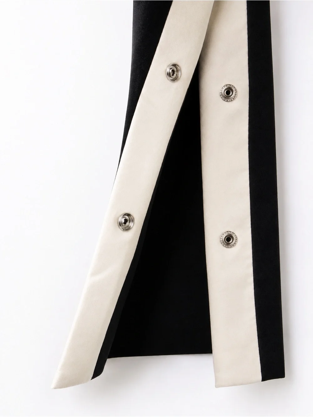 Theory Black Wide-Leg Track Pants with White Side Stripe